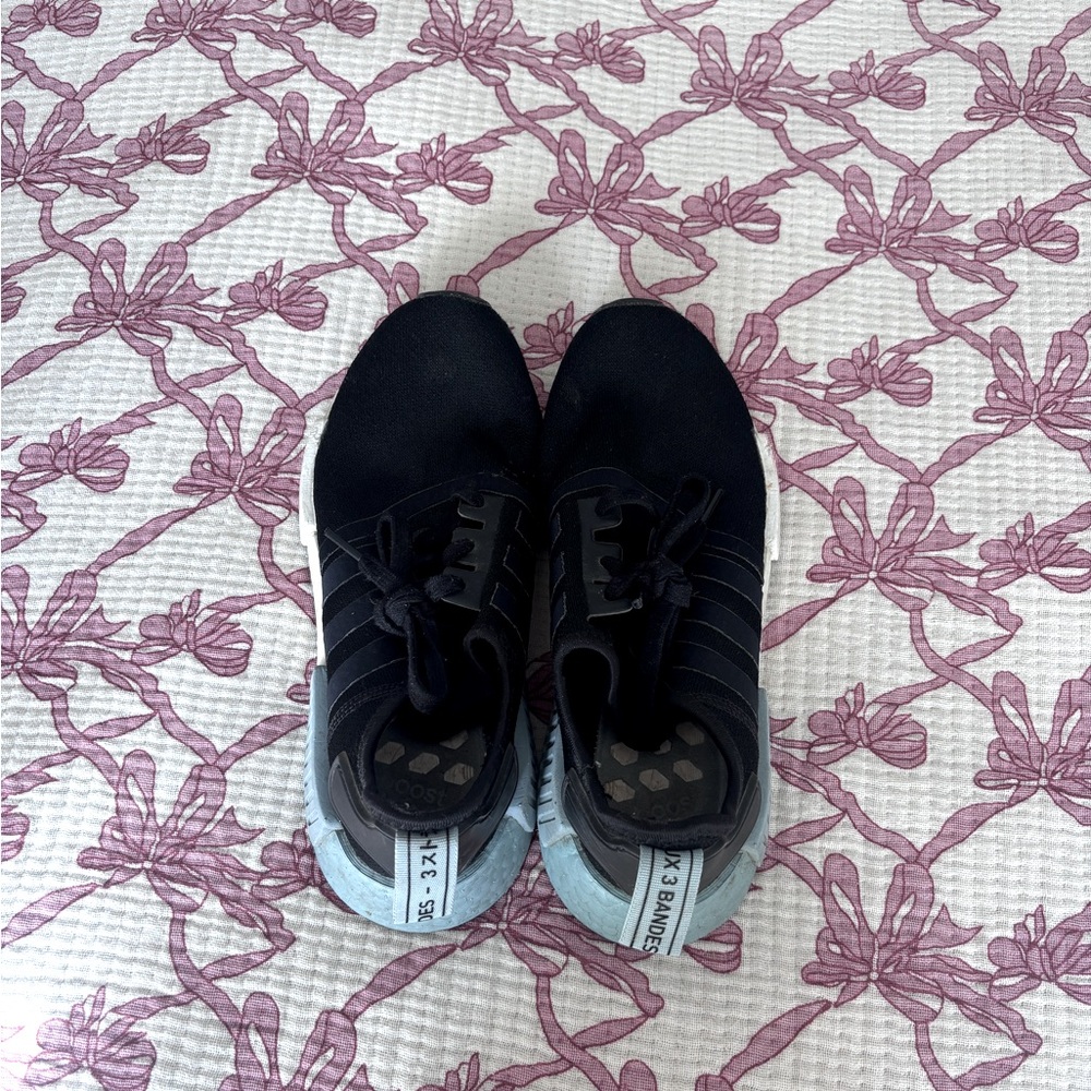adidas nmd, black and blue